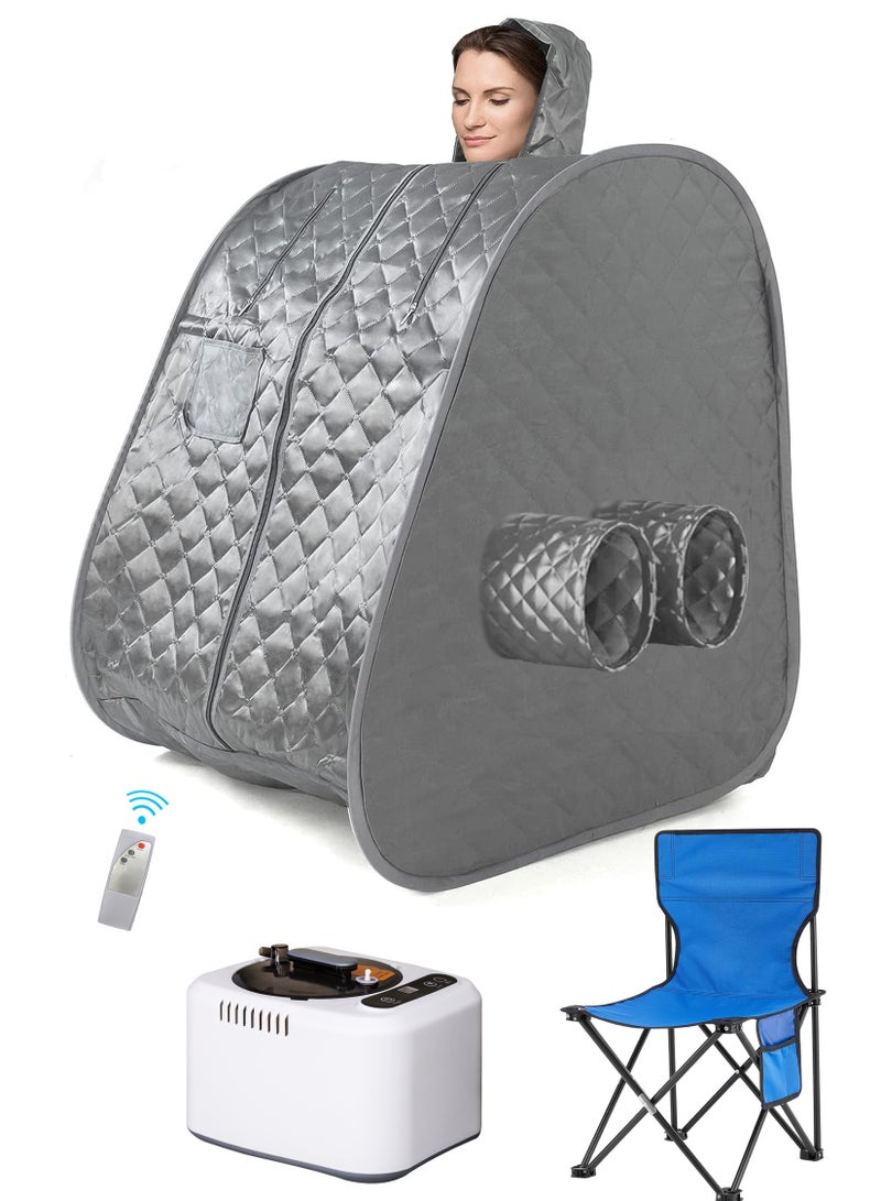 Toshionics - Portable Sauna Tent Box Full Body Home Personal Sauna Spa Massage Machine Kit With 2 Liter Steamer Stress Reduction Improved Circulation And Wellness With Timer Temperature Control Relaxation Detoxify - Image 1
