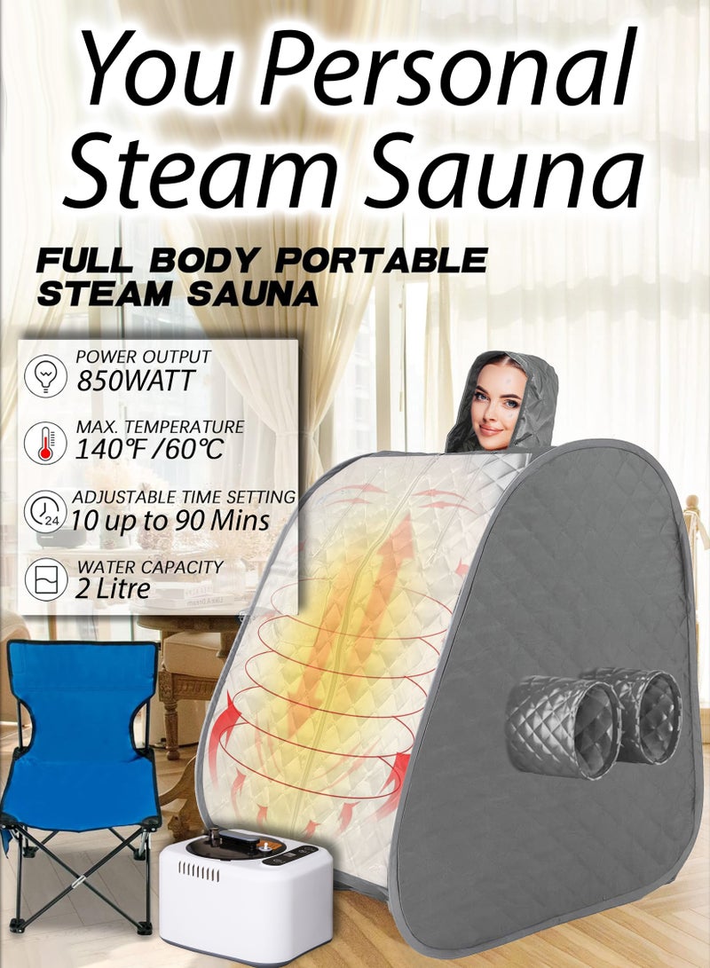 Toshionics - Portable Sauna Tent Box Full Body Home Personal Sauna Spa Massage Machine Kit With 2 Liter Steamer Stress Reduction Improved Circulation And Wellness With Timer Temperature Control Relaxation Detoxify - Image 1