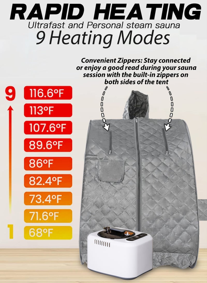 Toshionics - Portable Sauna Tent Box Full Body Home Personal Sauna Spa Massage Machine Kit With 2 Liter Steamer Stress Reduction Improved Circulation And Wellness With Timer Temperature Control Relaxation Detoxify - Image 1