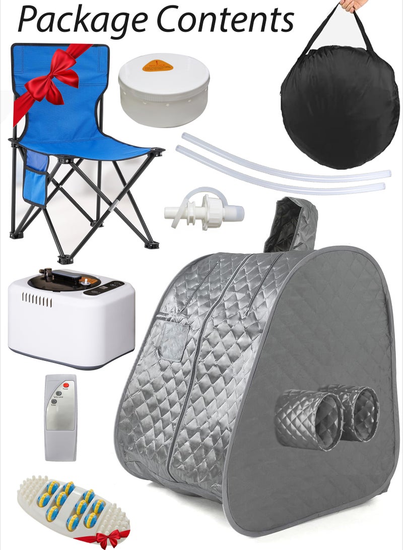 Toshionics - Portable Sauna Tent Box Full Body Home Personal Sauna Spa Massage Machine Kit With 2 Liter Steamer Stress Reduction Improved Circulation And Wellness With Timer Temperature Control Relaxation Detoxify - Image 1