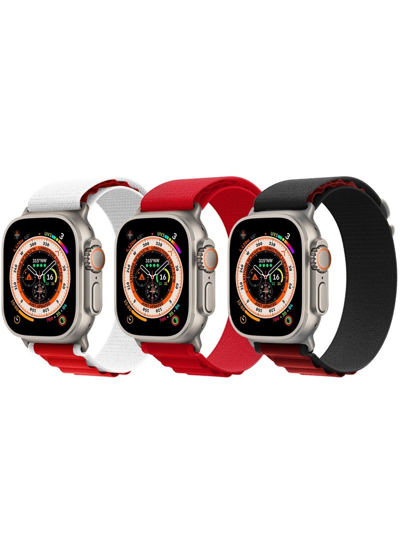 مارجون 3 Pack For Apple Watch Band 49Mm 45Mm 44Mm 42Mm Alpine Loop Band Women Men Adjustable With Metal G-Hook Strap For iWatch Ultra Series SE 8/7/6/5/4/3/2/1 Multicolour Alpine Loop 3 Pack Collection 10 - Image 3