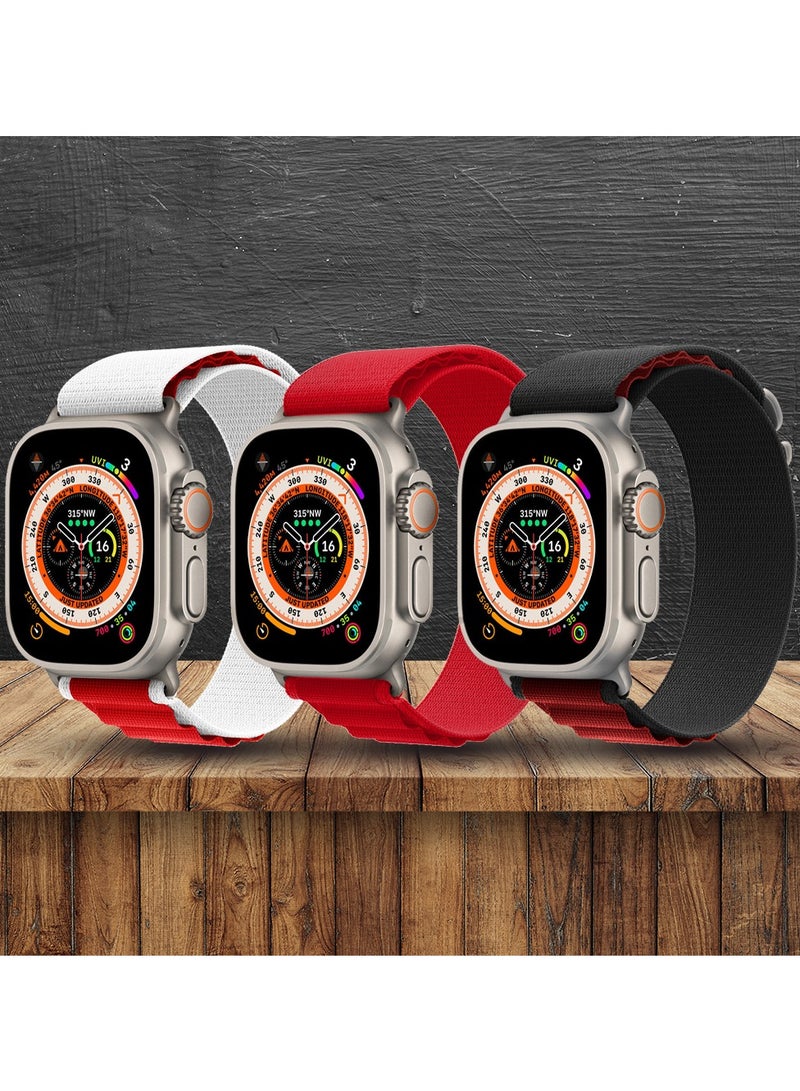 مارجون 3 Pack For Apple Watch Band 49Mm 45Mm 44Mm 42Mm Alpine Loop Band Women Men Adjustable With Metal G-Hook Strap For iWatch Ultra Series SE 8/7/6/5/4/3/2/1 Multicolour Alpine Loop 3 Pack Collection 10 - Image 2