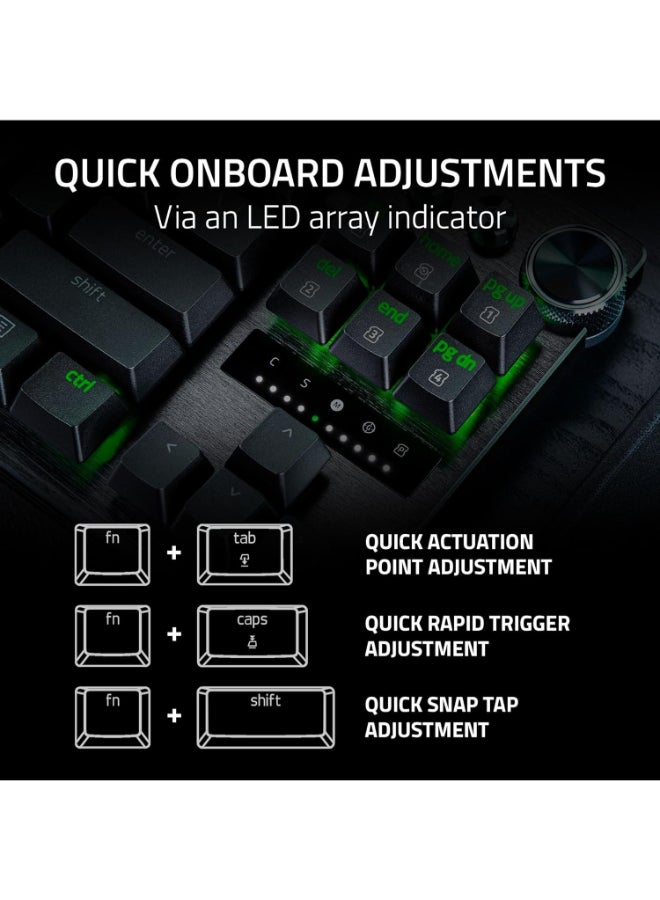 Razer Huntsman V3 Pro Mechanical Keyboard, Analog Optical Switch Gen-2, Firm Leatherette Wrist Rest, Doubleshot PBT Keycaps, Detachable Type-C Cable, ENG (US) Layout, Black I RZ03-04970100-R3M1 - Image 4