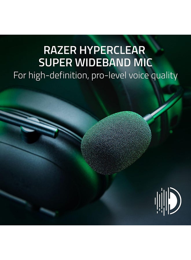 Razer BlackShark V2 HyperSpeed Wireless Gaming Headset, 280g Lightweight, THX Spatial Audio, Bendable Mic, 50mm Drivers, 2.4GHz, Bluetooth or USB, 70 Hr Battery w/USB Type C Charging - Black