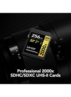 Lexar Professional 2000x SDHC UHS-II cards, up to 300MB/s read 260MB/s write C10 V90 U3 256 GB  - Image 2