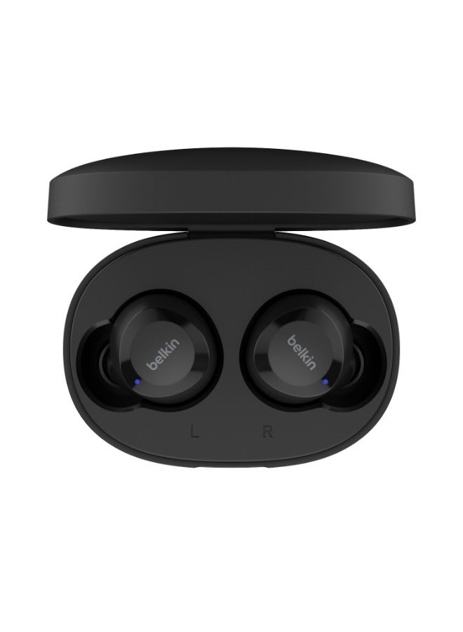 belkin - SoundForm Bolt True Wireless Earphones | Bluetooth 5.2 Earbuds, 33hrs Battery life, 2 Mics, Clear Calls, IPX4 Rating, Portable, Stereo HiFi Sound, Tap Control, For Apple/Android OS Black - Image 1