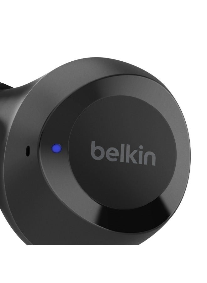 belkin - SoundForm Bolt True Wireless Earphones | Bluetooth 5.2 Earbuds, 33hrs Battery life, 2 Mics, Clear Calls, IPX4 Rating, Portable, Stereo HiFi Sound, Tap Control, For Apple/Android OS Black - Image 1