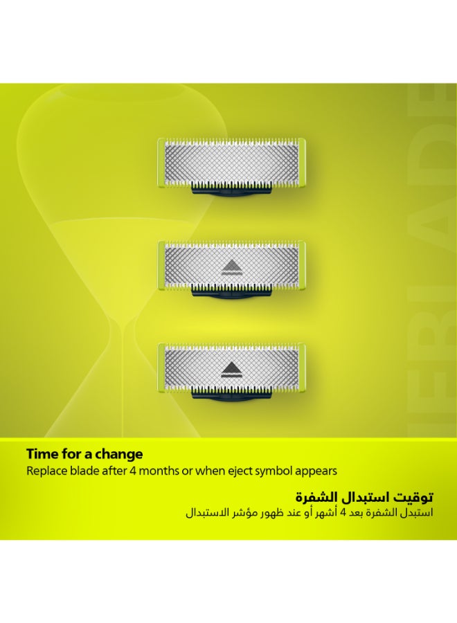Philips OneBlade Replacement Blades QP630/51,Trim, Edge & Shave Any Length of Hair,3 Original Blades + 1 Body Kit,Fits All OneBlade Handles, Wet & Dry Use QP630/51Green/Silver - Image 5