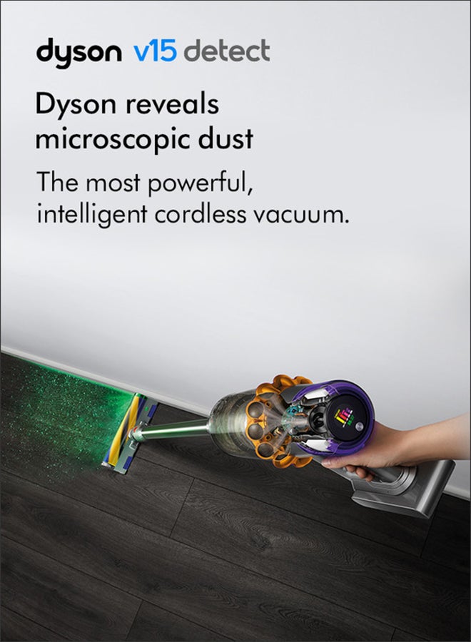 dyson V15 Detect Absolute Cordless Vacuum 660 W SV22 Yellow/Iron/Nickel - Image 2