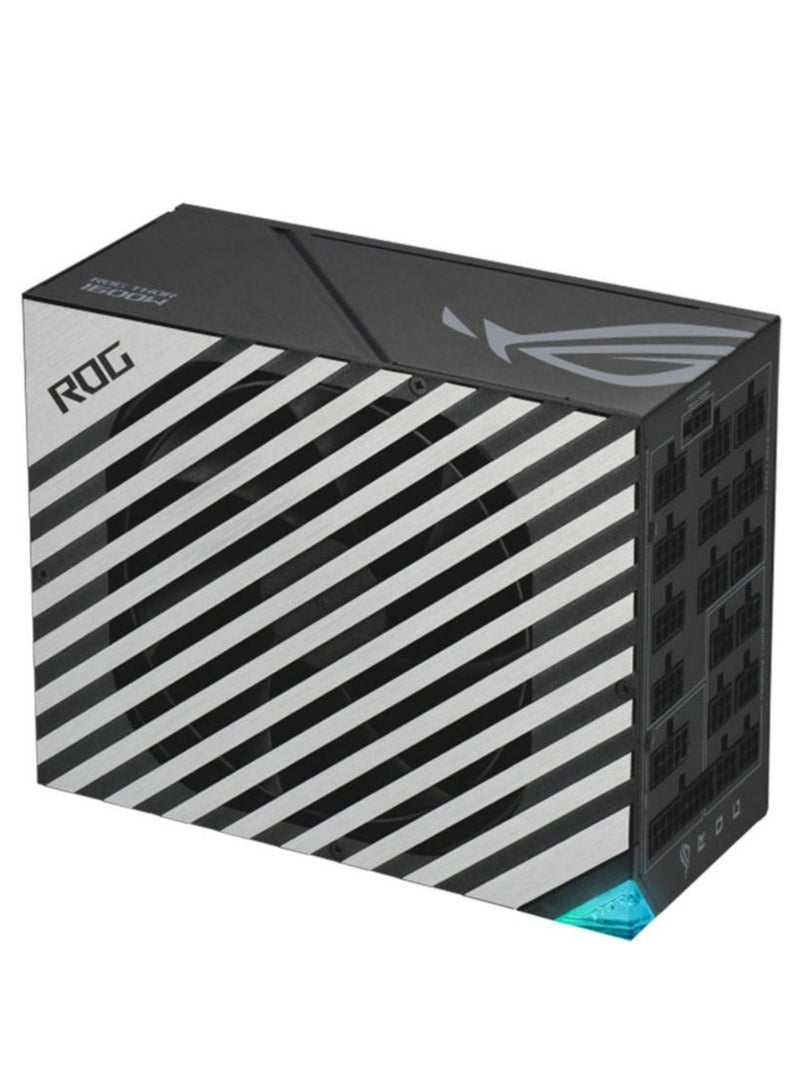 ASUS - Rog Thor 1600W ATX Power Supply Unit, With Aura Sync & OLED Display, 1600W Power, 80 Plus Titanium Certification, 135mm PWM Fan, 0dB Cooling, Modular Black - Image 1