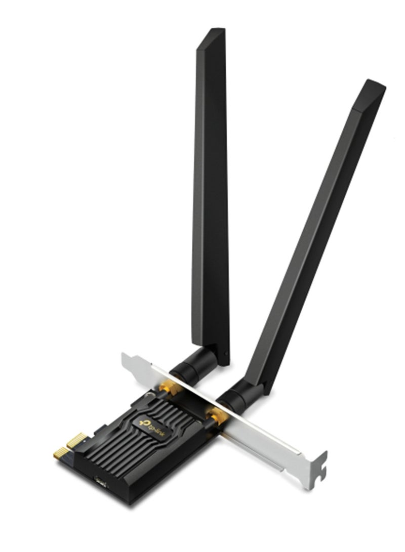 TP-LINK - AXE5400 Wi-Fi 6E Bluetooth 5.2 PCIe Adapter Black - Image 1