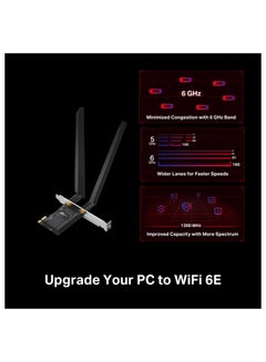 TP-LINK AXE5400 Wi-Fi 6E Bluetooth 5.2 PCIe Adapter Black  - Image 3