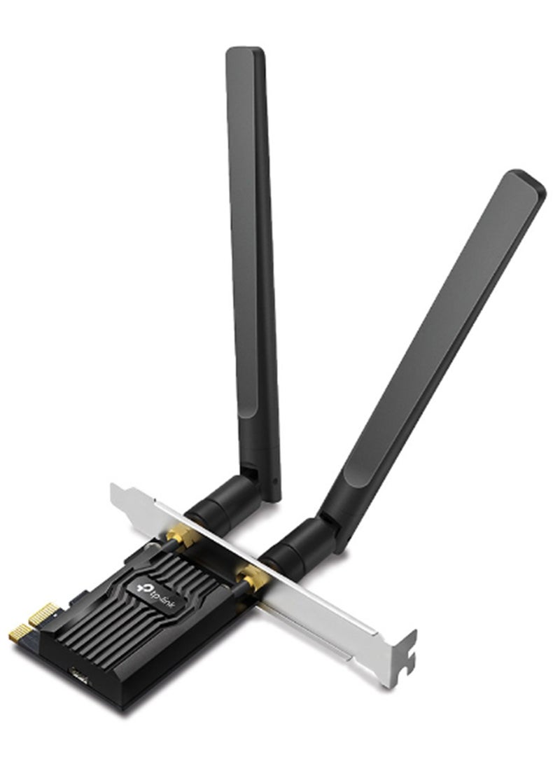 TP-LINK - AX1800 Wi-Fi 6 Bluetooth 5.2 PCIe Adapter Black - Image 1