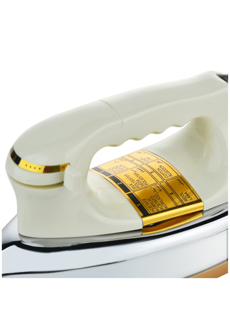 Heavy Iron - Gold Ceramic Coated Soleplate | Overheat Safety Protection With Easy Temperature Settings | Heavy Iron Box Suitable For All Fabrics 1200 W SHI-6020 Off White/Gold - pnsku/N70019375V/45/_/1698460251/c48d3c9c-9e62-4463-b7fe-7375dab7dac8