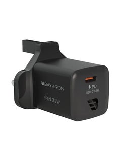Baykron Premium GaN Mini Ultra Fast Wall Charger With Type-C 33W Black  - Image 1