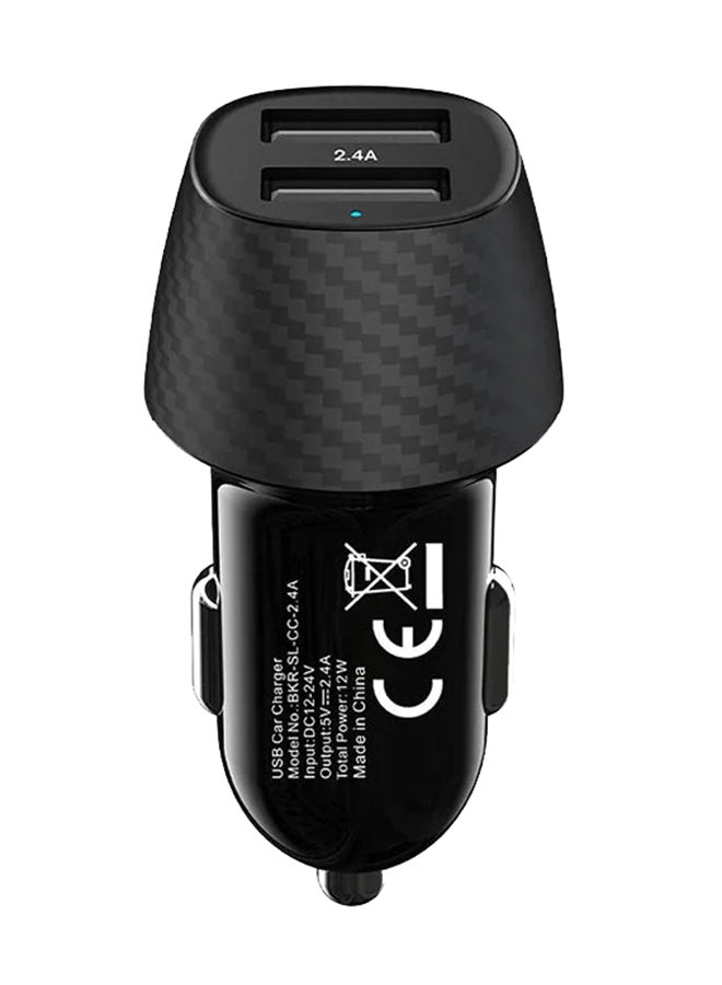 بايكرون Smart 2.4A Car Charger With Dual USB Ports Black - Image 4