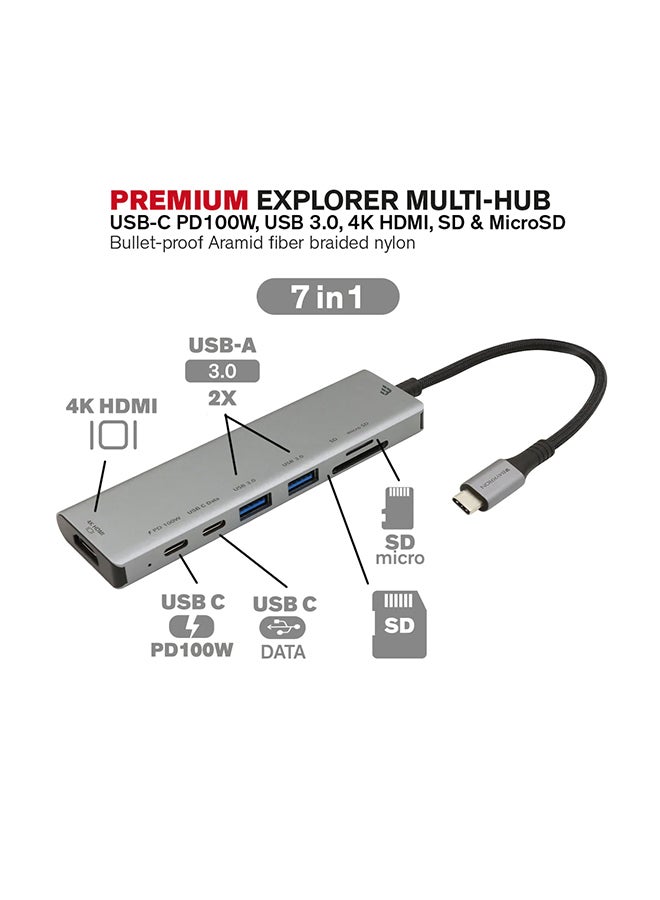 بايكرون Premium Explorer Multi-Hub USB-C Grey - Image 3