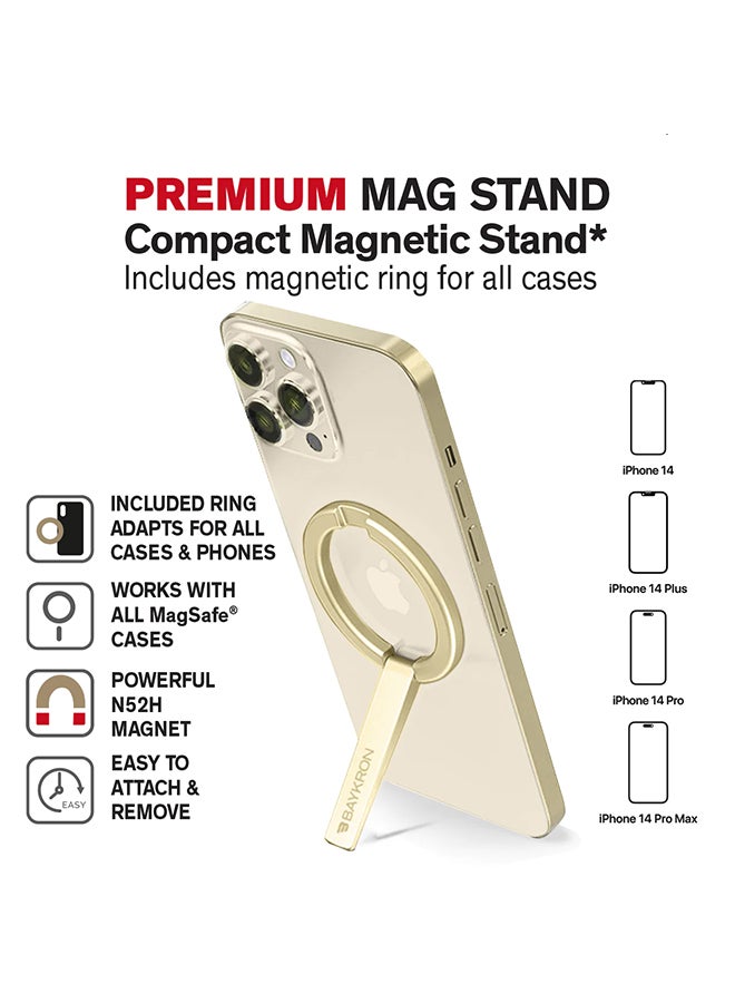 Baykron Premium Mag Stand Compact Magnetic Stand With Magnetic Ring Gold - Image 5