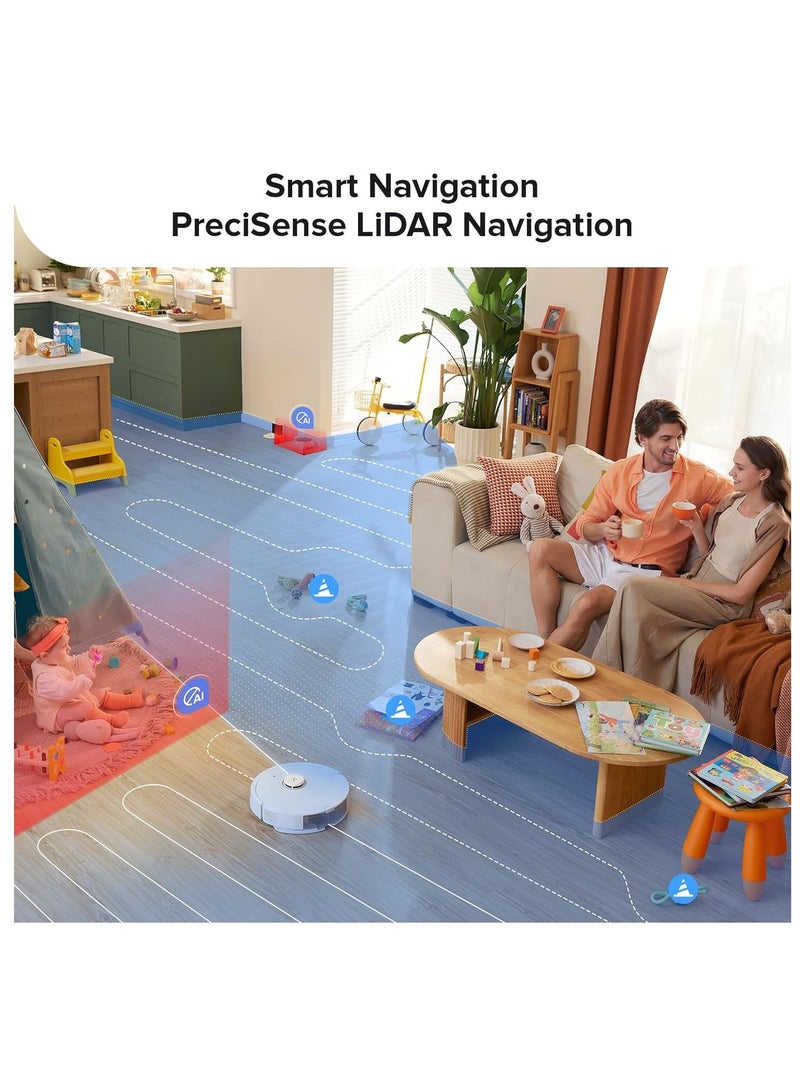 roborock - Q8 Max Robotic Vacuum And Mop Cleaner, DuoRoller Brush, 5500Pa Strong Suction, Lidar Navigation, Obstacle Avoidance, Multi-Level Mapping, Perfect For Pet Hair 470 ml 59 W Q8M02-00 White - Image 1