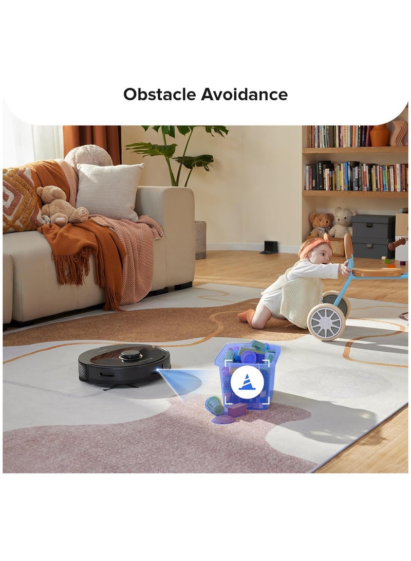 roborock - Q8 Max Robotic Vacuum And Mop Cleaner, DuoRoller Brush, 5500Pa Strong Suction, Lidar Navigation, Obstacle Avoidance, Multi-Level Mapping, Perfect For Pet Hair 470 ml 59 W Q8M52-00 Black - Image 1