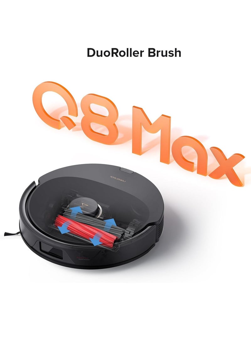 roborock - Q8 Max Robotic Vacuum And Mop Cleaner, DuoRoller Brush, 5500Pa Strong Suction, Lidar Navigation, Obstacle Avoidance, Multi-Level Mapping, Perfect For Pet Hair 470 ml 59 W Q8M52-00 Black - Image 1