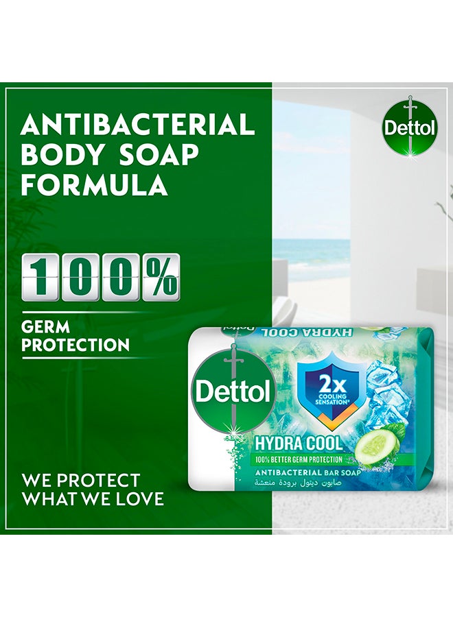 ديتول Cucumber And Icy Menthol Fragrance Hydra Cool Antibacterial Soap Bar 4 Pieces White 165grams  - Image 2