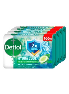 ديتول Cucumber And Icy Menthol Fragrance Hydra Cool Antibacterial Soap Bar 4 Pieces White 165grams  - Image 1