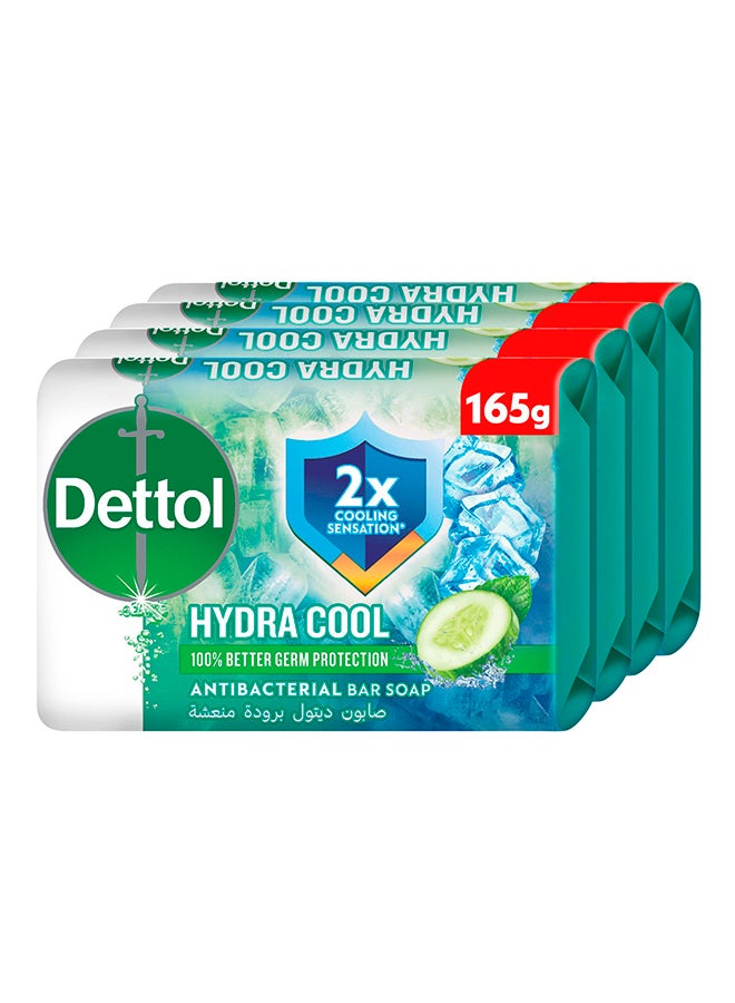 ديتول Cucumber And Icy Menthol Fragrance Hydra Cool Antibacterial Soap Bar 4 Pieces White 165grams  - Image 1