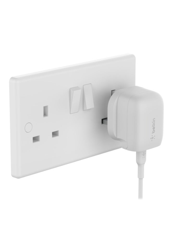 belkin - MFi Certified 20W USB Type C Fast Wall Charger With USB Type C To Lightning Cable, Certified USB-C Pd 3.1 Pps And Travel Sized Design For iPhone 14, Pro, Max, Mini, iPad, Galaxy, Pixel And More White - Image 1