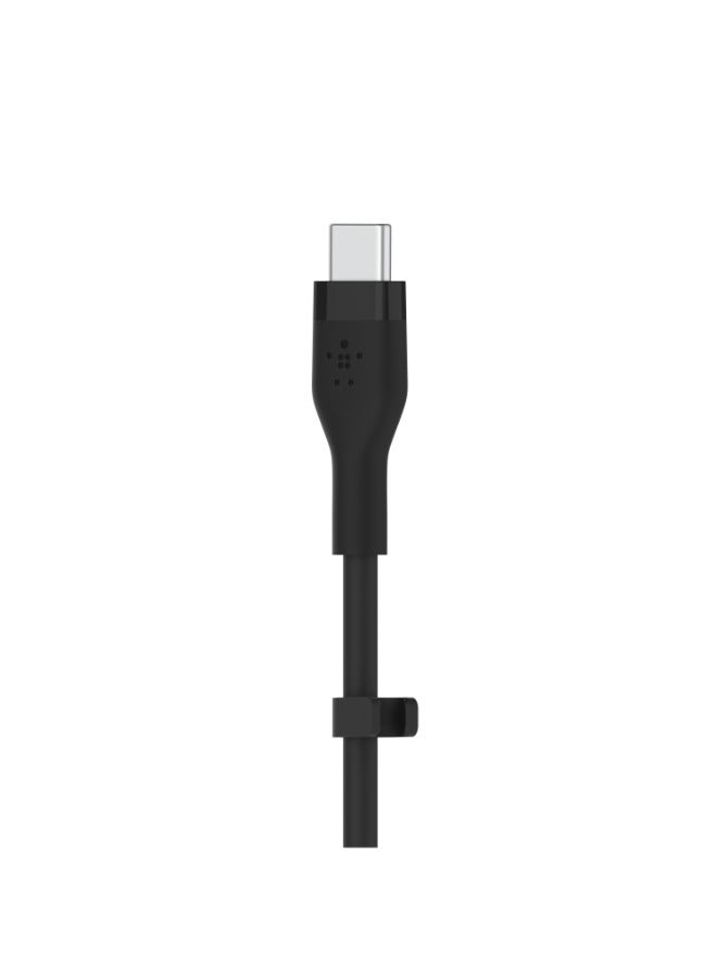 belkin BoostCharge Flex Silicone USB C Cable ChargIng Cable USB type C To USB type C chargIng cable For iPhone 15 Samsung Galaxy S24 S23 iPad MacBook Note Pixel And more   3m Black Black  - Image 2