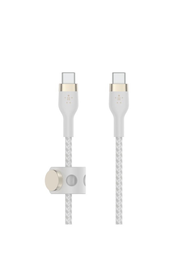 belkin Boostcharge Flex Braided Usb C Charger Cable, Usb-If Certified, Type C Cable, Fast Charging Cable For Iphone 15, Samsung Galaxy S24, Macbook Pro, Ipad, Pixel - 1M White  - Image 3