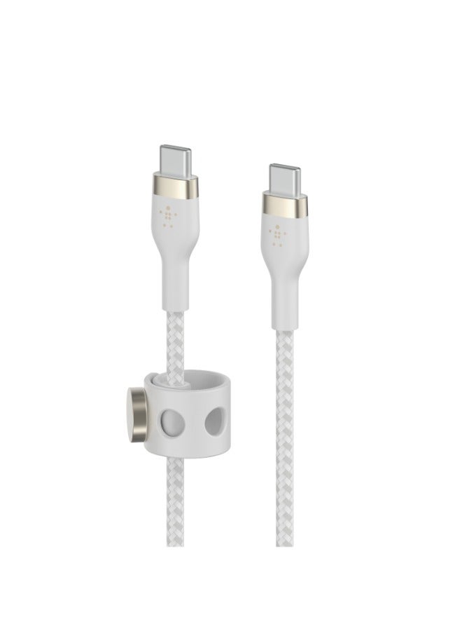 belkin Boostcharge Flex Braided Usb C Charger Cable, Usb-If Certified, Type C Cable, Fast Charging Cable For Iphone 15, Samsung Galaxy S24, Macbook Pro, Ipad, Pixel - 1M White  - Image 2