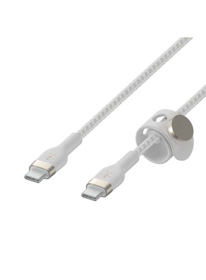 belkin Boostcharge Flex Braided Usb C Charger Cable, Usb-If Certified, Type C Cable, Fast Charging Cable For Iphone 15, Samsung Galaxy S24, Macbook Pro, Ipad, Pixel - 1M White  - Image 4