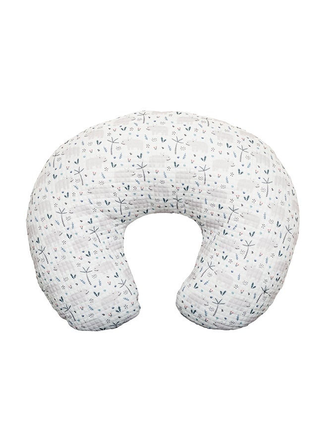 مون MOON Portable Nursing Breast Feeding Baby Support Pillow Cushion With Washable Zippered Cover - Hippo  - Image 1