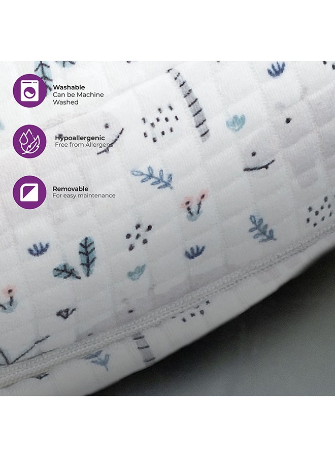مون MOON Portable Nursing Breast Feeding Baby Support Pillow Cushion With Washable Zippered Cover - Hippo  - Image 3