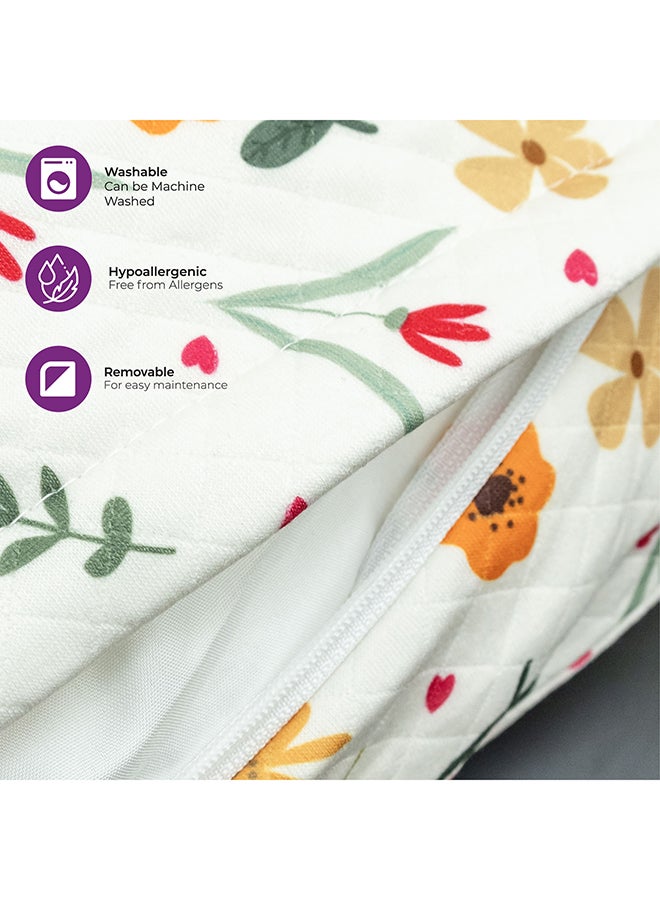 مون MOON Nursing, Breast FeMOON Portable Nursing Breast Feeding Baby Support Pillow Cushion With Washable Zippered Cover - Flowers  - Image 3
