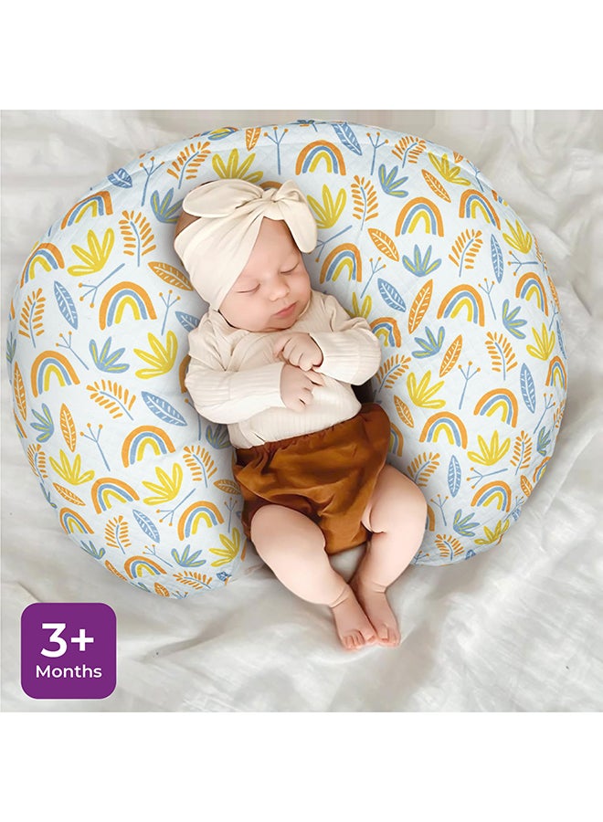 مون MOON Portable Nursing Breast Feeding Baby Support Pillow Cushion With Washable Zippered Cover - Rainbow  - Image 5
