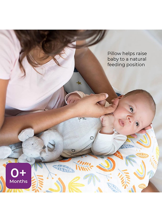 مون MOON Portable Nursing Breast Feeding Baby Support Pillow Cushion With Washable Zippered Cover - Rainbow  - Image 4