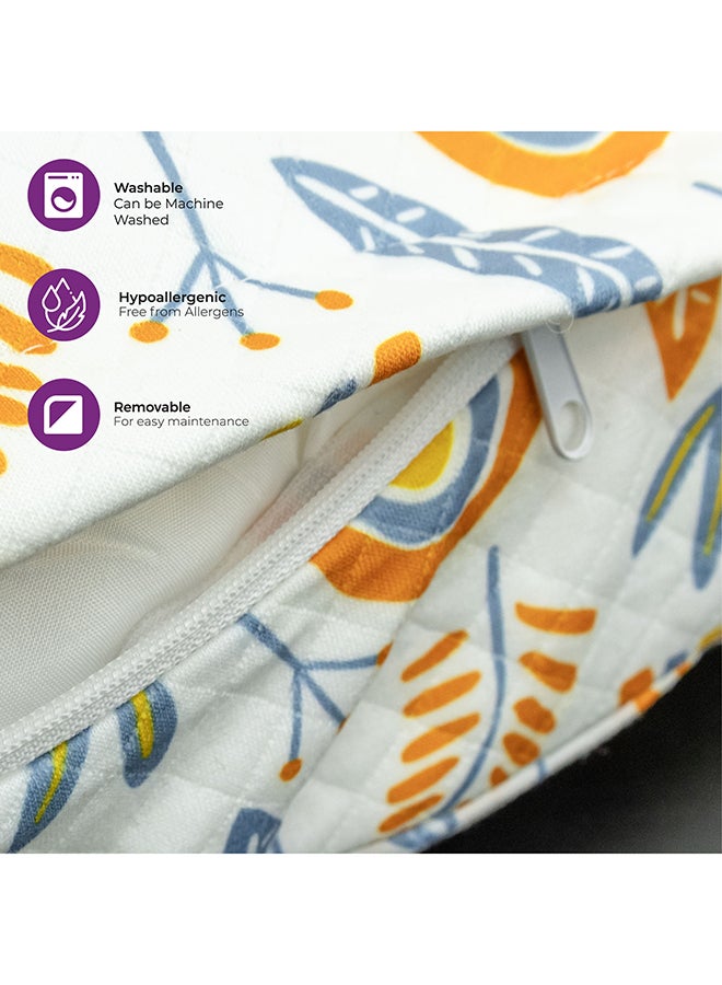 مون MOON Portable Nursing Breast Feeding Baby Support Pillow Cushion With Washable Zippered Cover - Rainbow  - Image 3