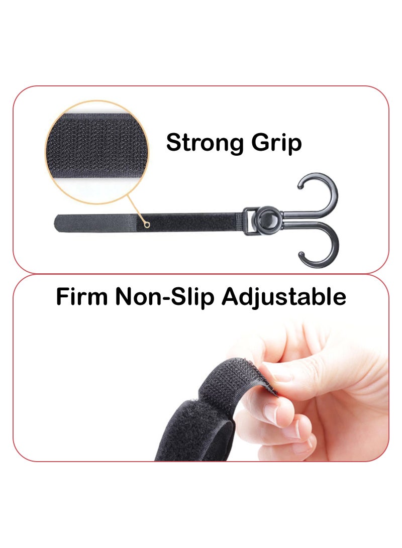 Sunveno 360° Rotatable and Adjustable Velcro Strap Universal Multipurpose Stroller Hooks (2Pcs) - Black - pnsku/N70019480V/45/_/1698469262/78e327db-0111-4812-935c-5d623a97e89d