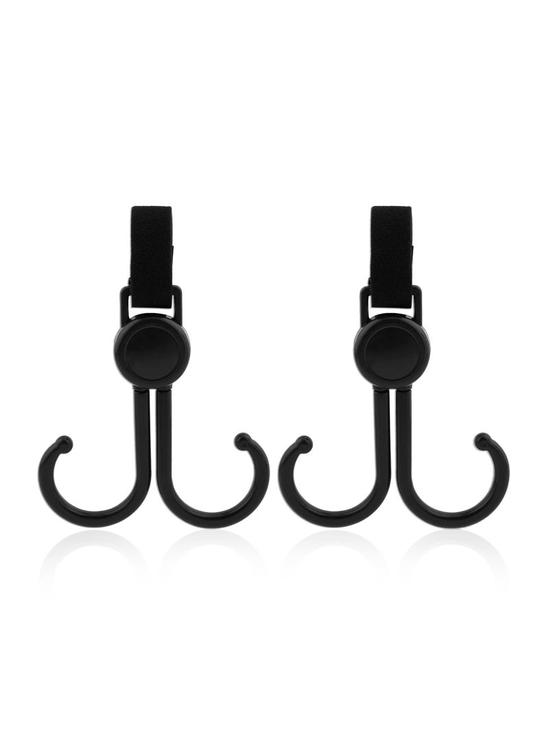 Sunveno 360° Rotatable and Adjustable Velcro Strap Universal Multipurpose Stroller Hooks (2Pcs) - Black - pnsku/N70019480V/45/_/1698469264/b4124dbd-6708-4c34-a417-cc8e7c63b59c