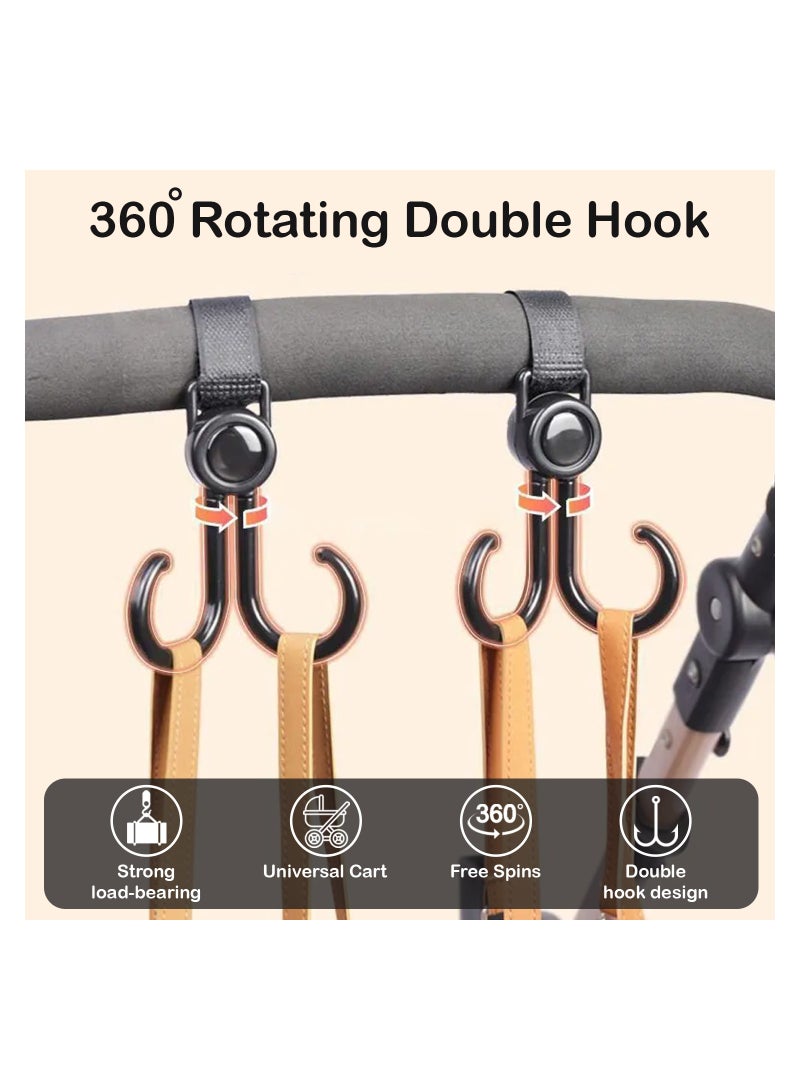 Sunveno 360° Rotatable and Adjustable Velcro Strap Universal Multipurpose Stroller Hooks (2Pcs) - Black - pnsku/N70019480V/45/_/1698469273/aaa4fc18-2f94-43a9-a80f-32f9aa49153f