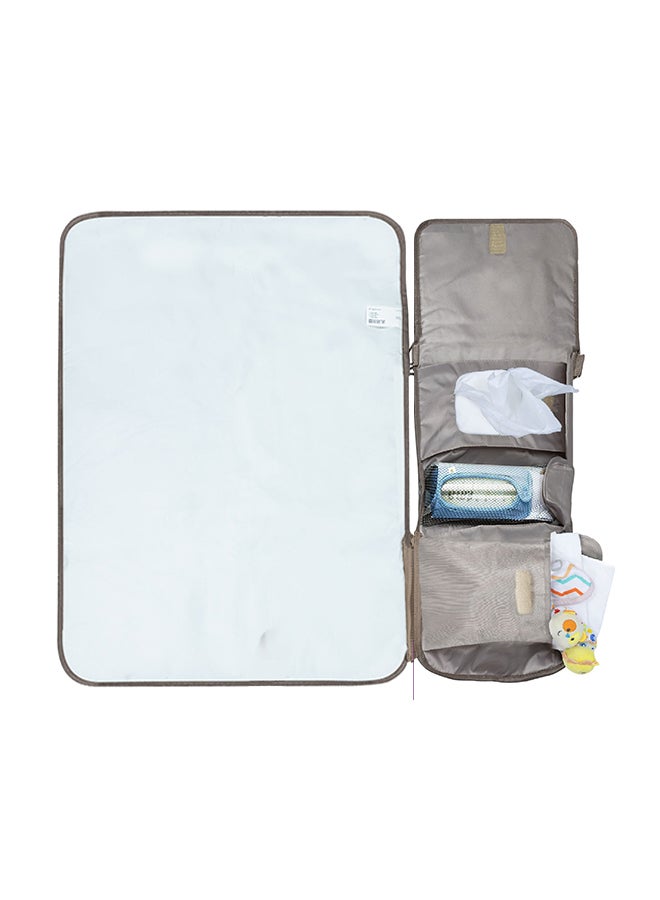 Moon MOON Portable Diaper Changing Station Waterproof Foldable Baby Travel Changing Bag Kit - Beige  - Image 1