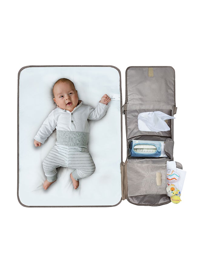 Moon MOON Portable Diaper Changing Station Waterproof Foldable Baby Travel Changing Bag Kit - Beige  - Image 3