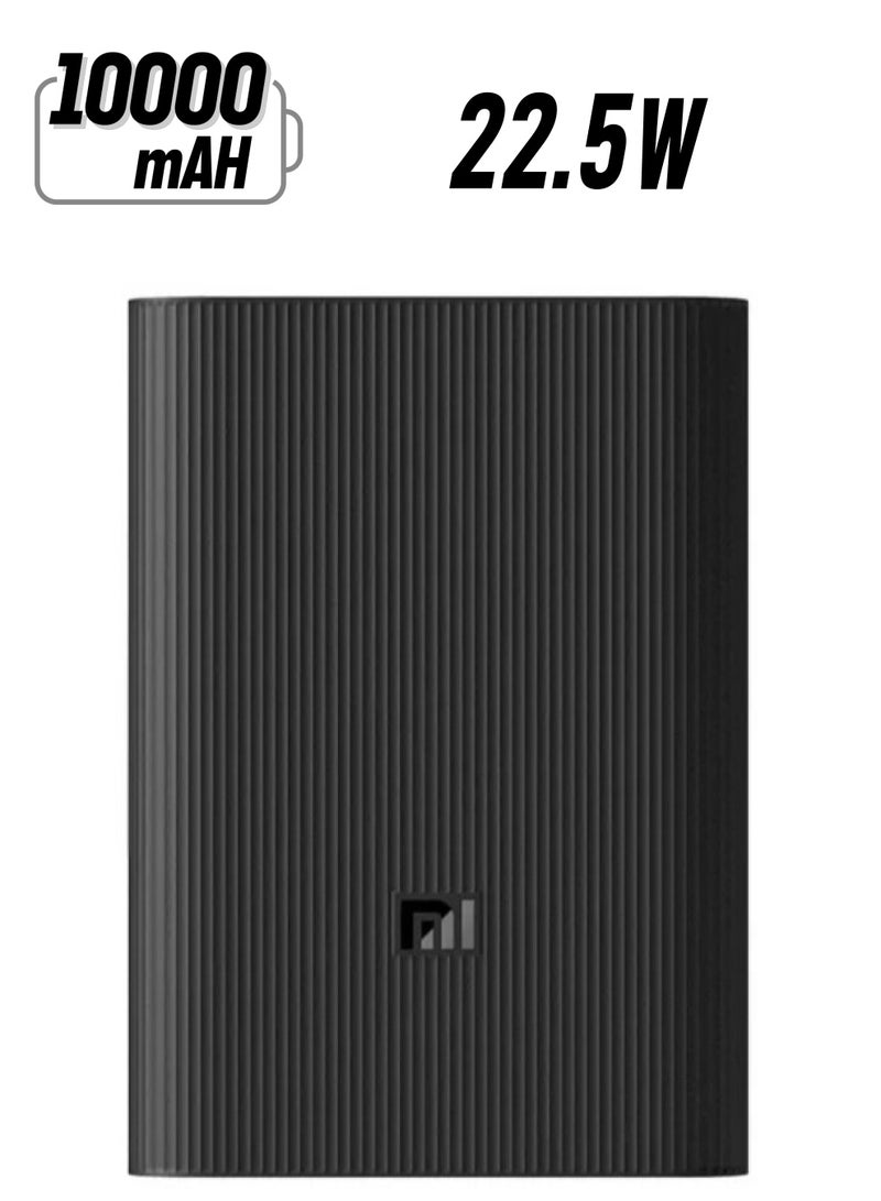 Xiaomi 10000mAh Mi Power Bank 3 Ultra Compact Black | Upto 22.5W Output | Support Low Voltage Charging Black - Image 1