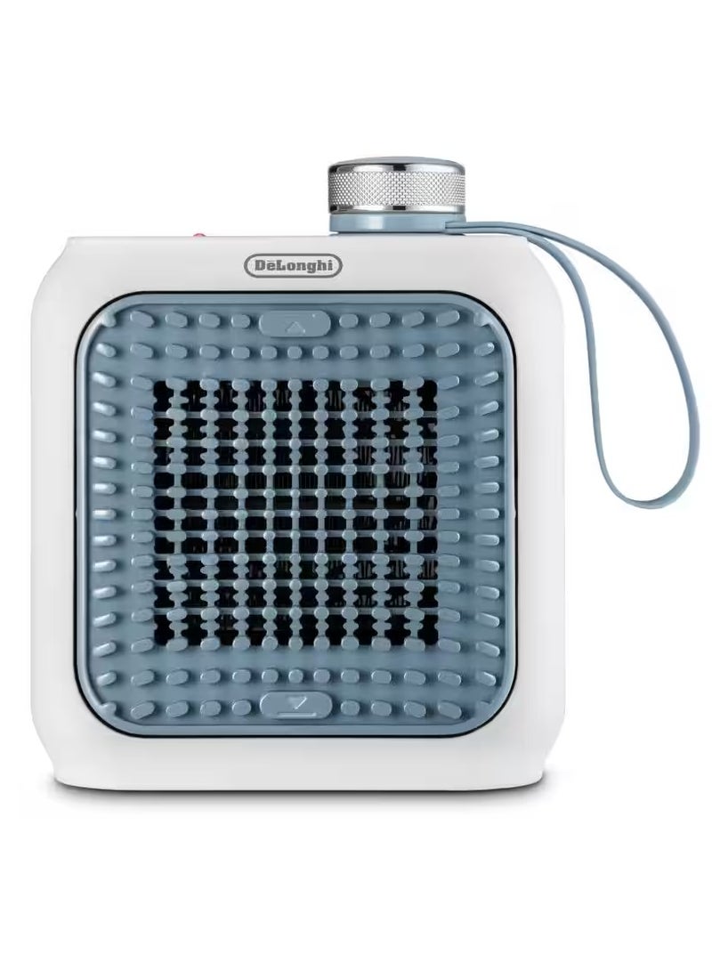 De'Longhi Portable Ceramic Fan Heater Silent - 360 W HFX10B03.LB White and light blue  - Image 1