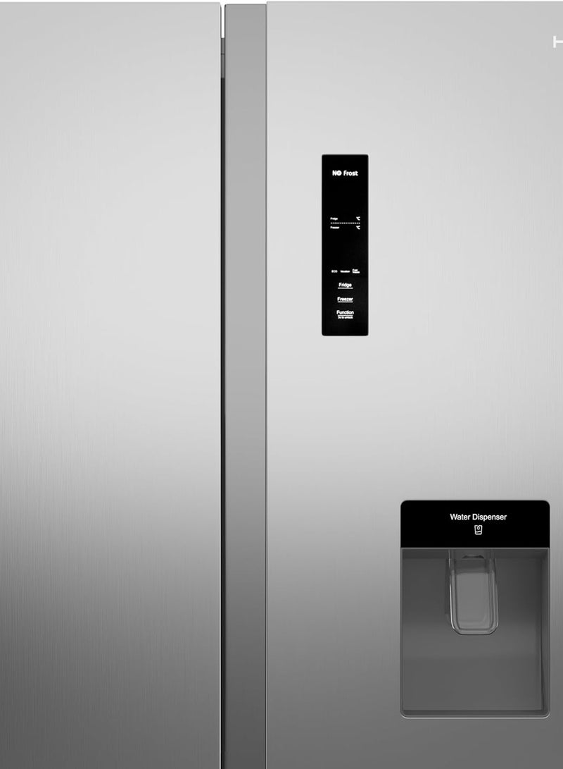 Krome - Side By Side Refrigerator With Water Dispenser, Multi Air Flow, Led Display, Inverter Compressor, Door Alarm, No Frost Cooling System, Twist Ice Maker KR-SBS 700WIM Inox - Image 1