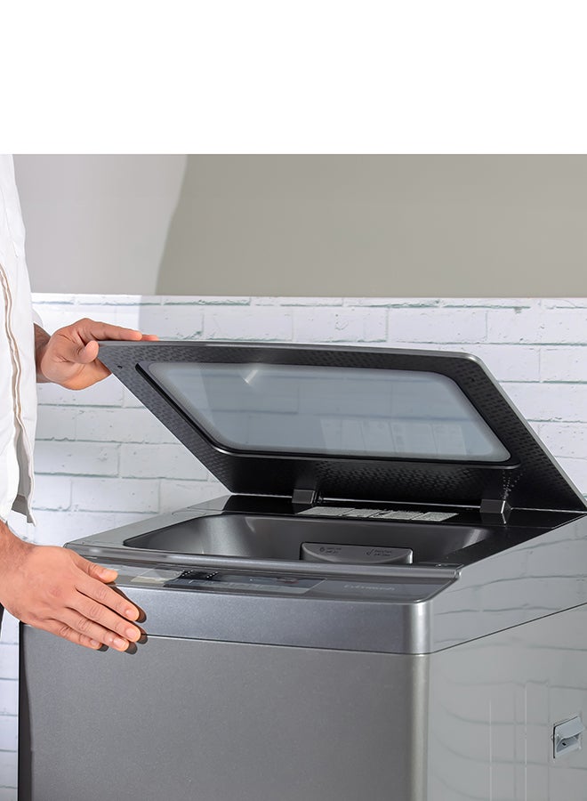 GEEPAS - Fully Automatic Top Load Washing Machine With Durable Body/Highly Efficient/Premium Design/LED Digital Display/Diamond Drum For Better Cleaning 9 KG 9 kg 540 W GFWM1090SCXN-1 Grey - Image 1