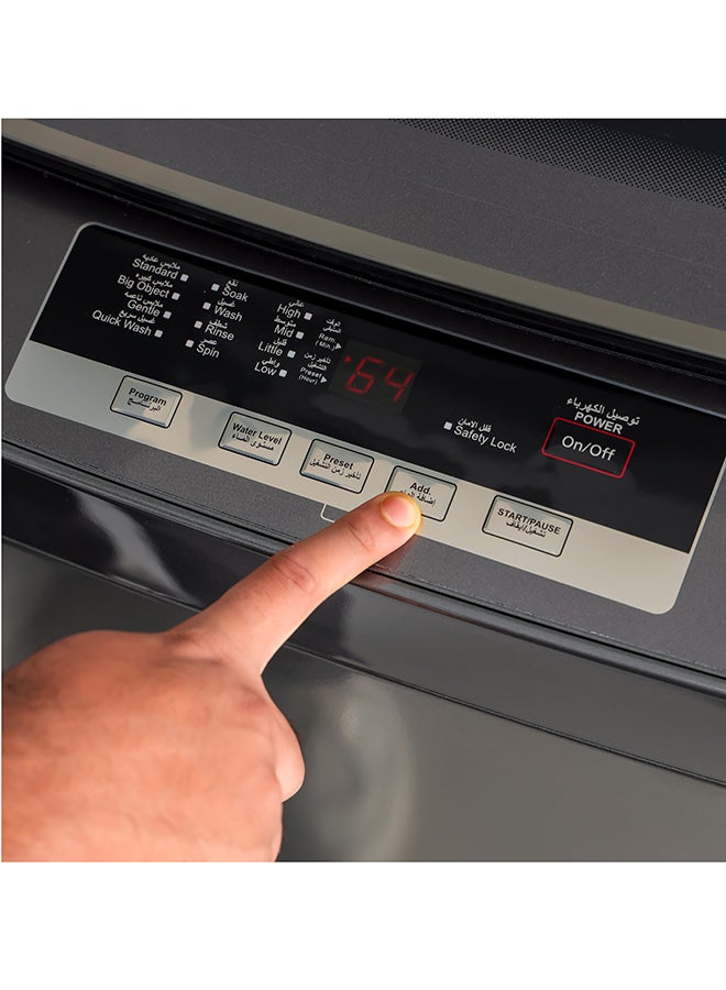GEEPAS - Fully Automatic Top Load Washing Machine With Durable Body/Highly Efficient/Premium Design/LED Digital Display/Diamond Drum For Better Cleaning 9 KG 9 kg 540 W GFWM1090SCXN-1 Grey - Image 1