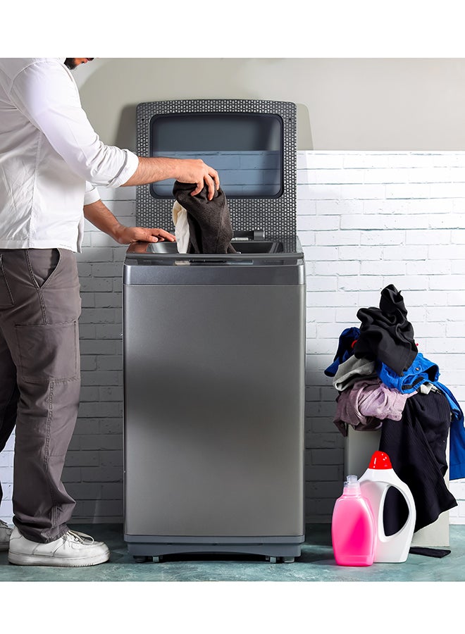GEEPAS - Fully Automatic Top Load Washing Machine With Durable Body/Highly Efficient/Premium Design/LED Digital Display/Diamond Drum For Better Cleaning 9 KG 9 kg 540 W GFWM1090SCXN-1 Grey - Image 1